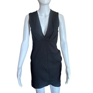 Lulus Little Black Dress Sleeveless V-Neck Party Cocktail‎ Bodycon M